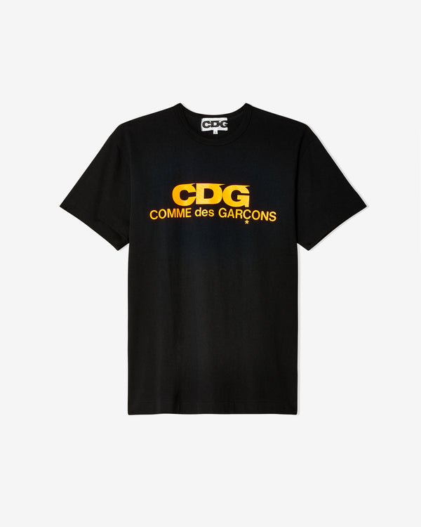 CDG - Fluo Color Logo Tee - (Black/Orange)