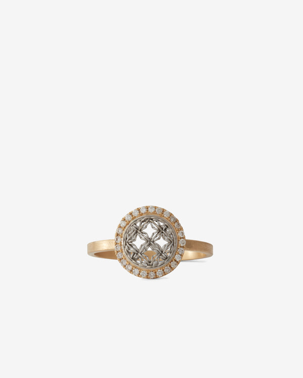 Nikolle Radi - Women’s Small Round Damask Ring - (Gold/Platinum)