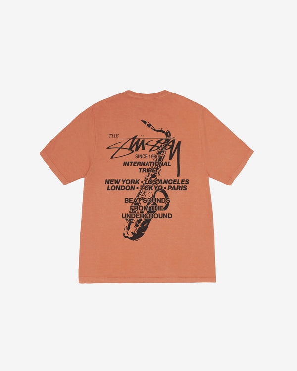 Stüssy - Men's Beat Sounds Pig. Dyed T-Shirt - (Rust)