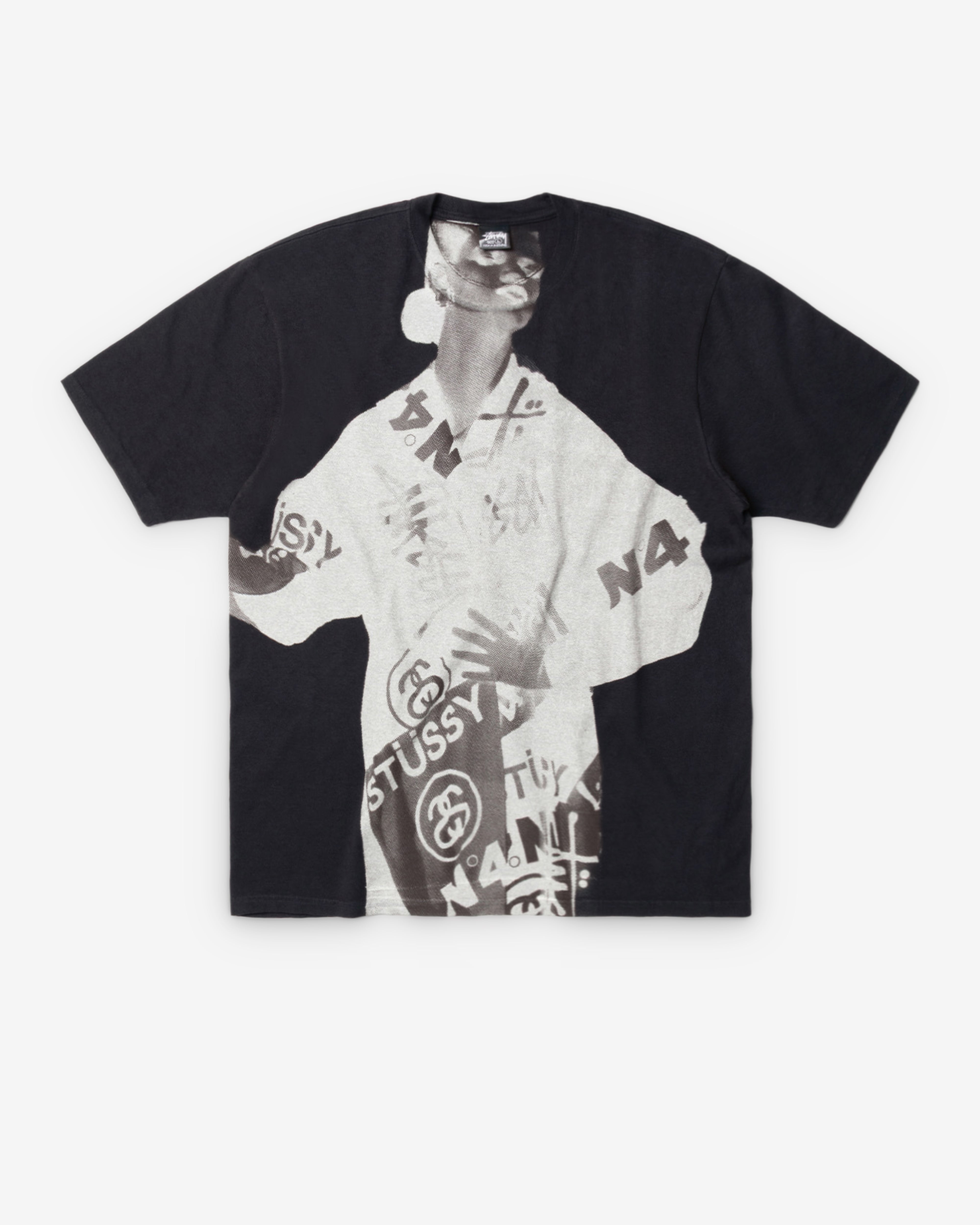 Stüssy: Men's Lady Paris Pigment Dyed T-Shirt (Faded Black