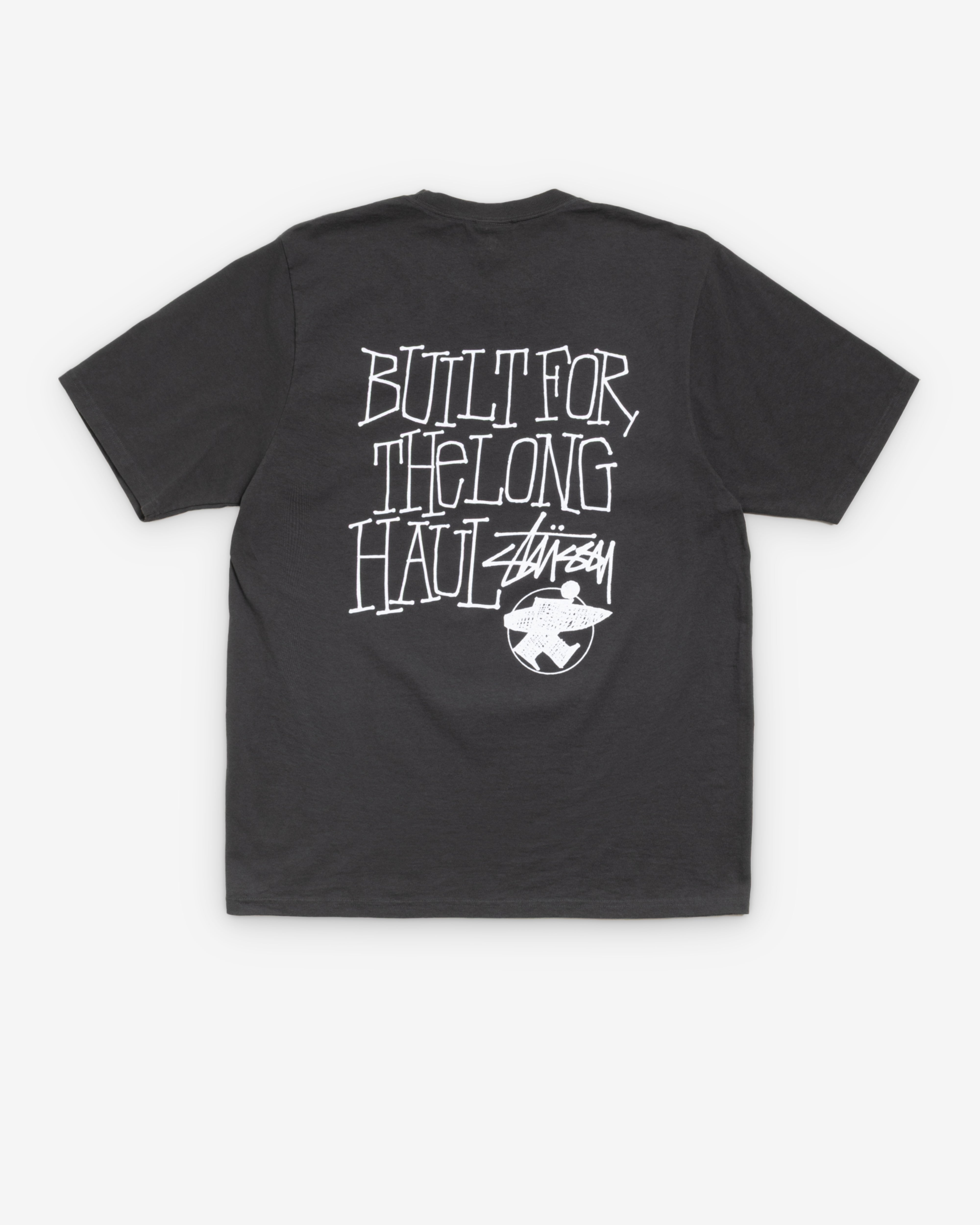 Stüssy: Men's Long Haul Pigment Dyed Tee (Faded Black) | DSMNY E-SHOP