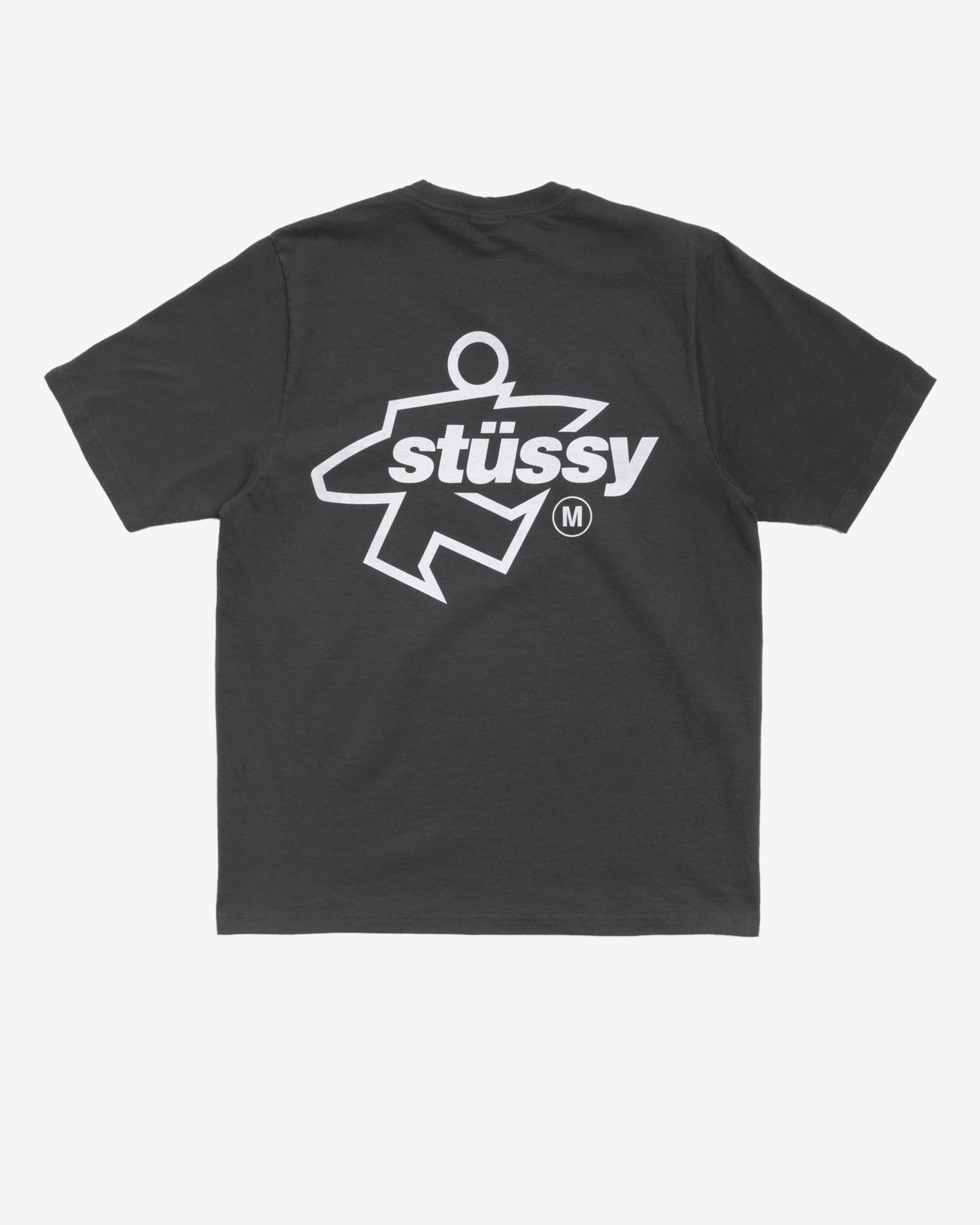 Stüssy: Men's Surf Size Pigment Dyed Tee (Faded Black) | DSMNY E-SHOP