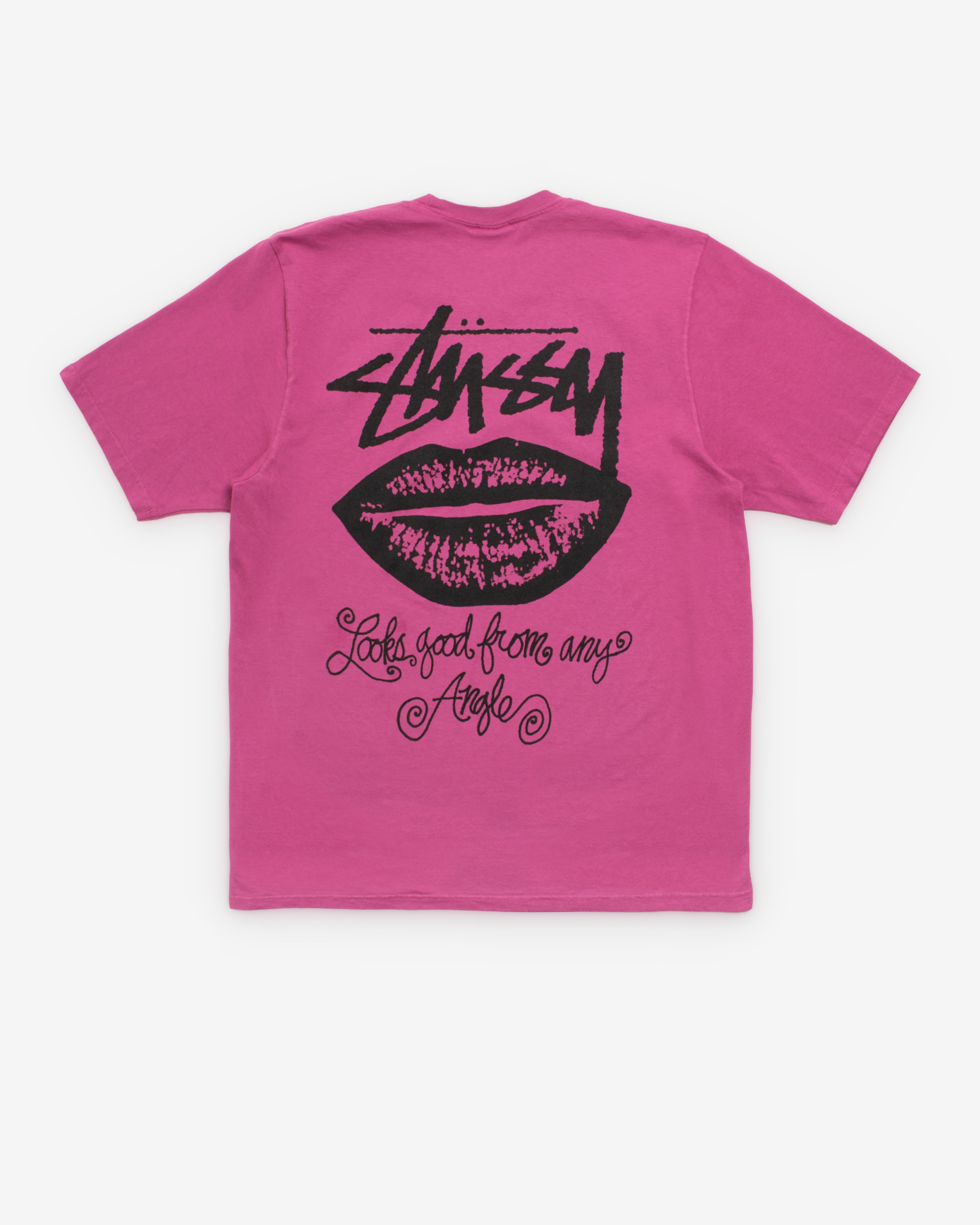 Stüssy: Men's Any Angle Pigment Dyed Tee (Berry) | DSMNY E-SHOP