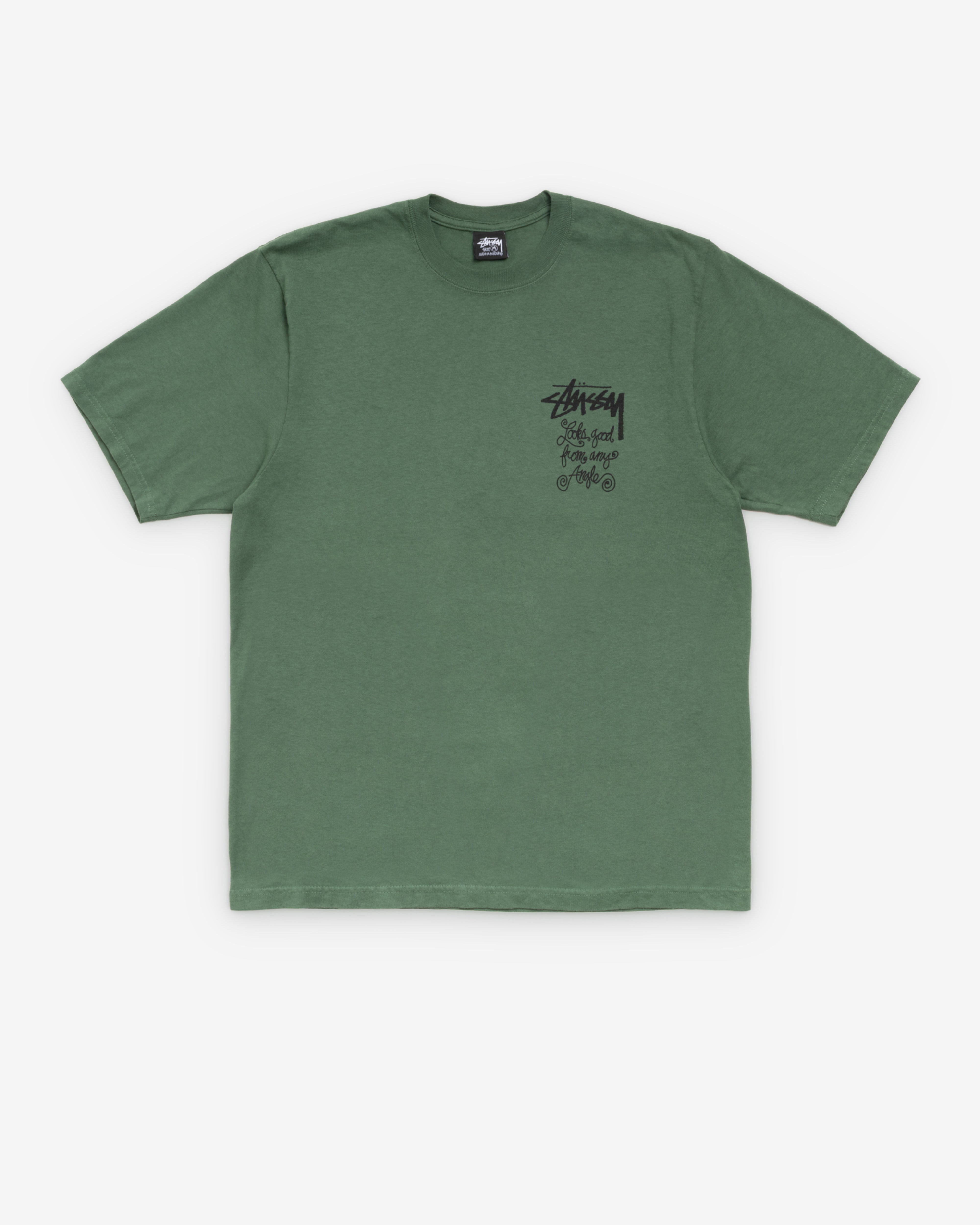 Stüssy: Men's Any Angle Pigment Dyed Tee (Pine) | DSMNY E-SHOP