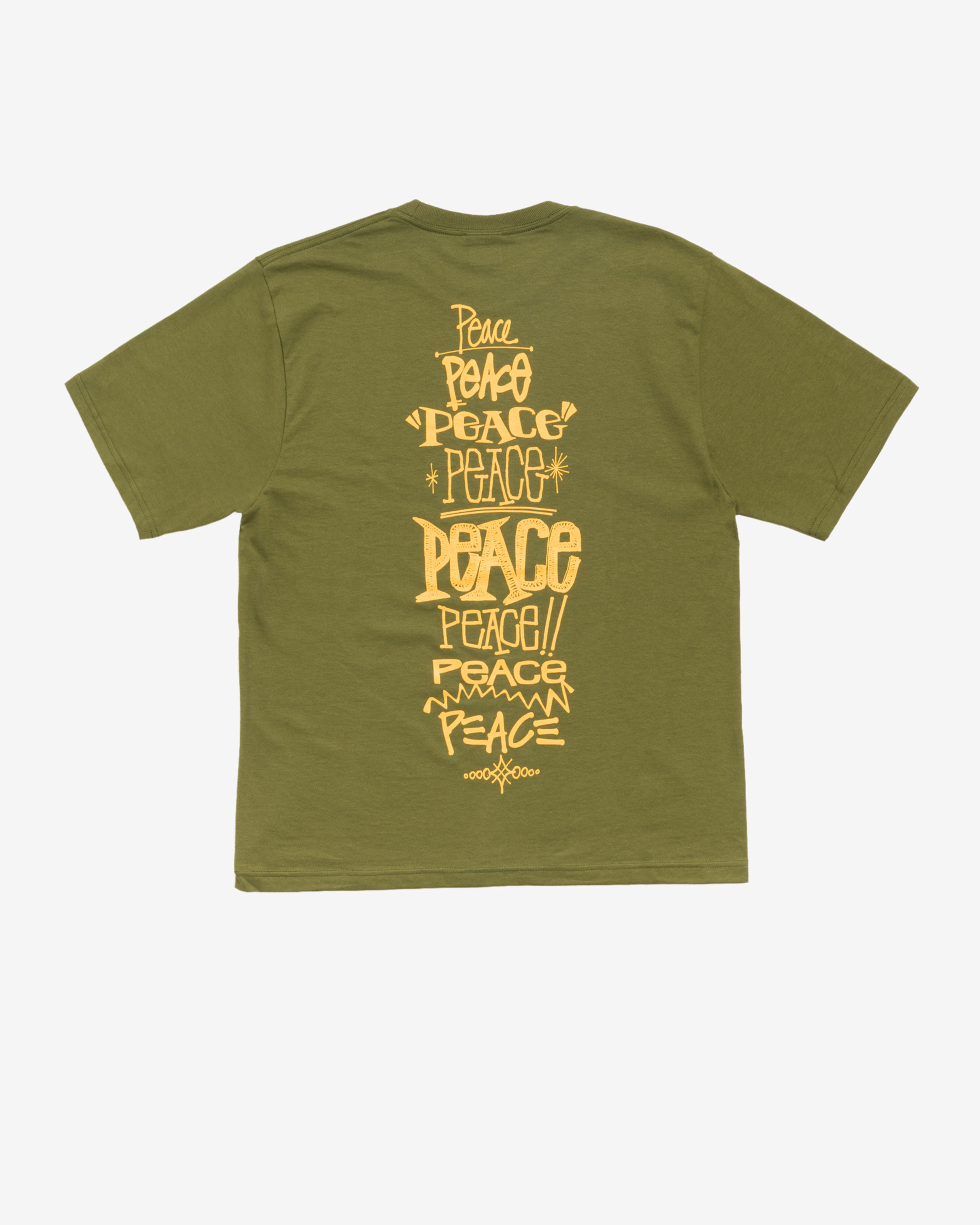 Stüssy: Men's Peace Increased Tee (Olive) | DSMNY E-SHOP