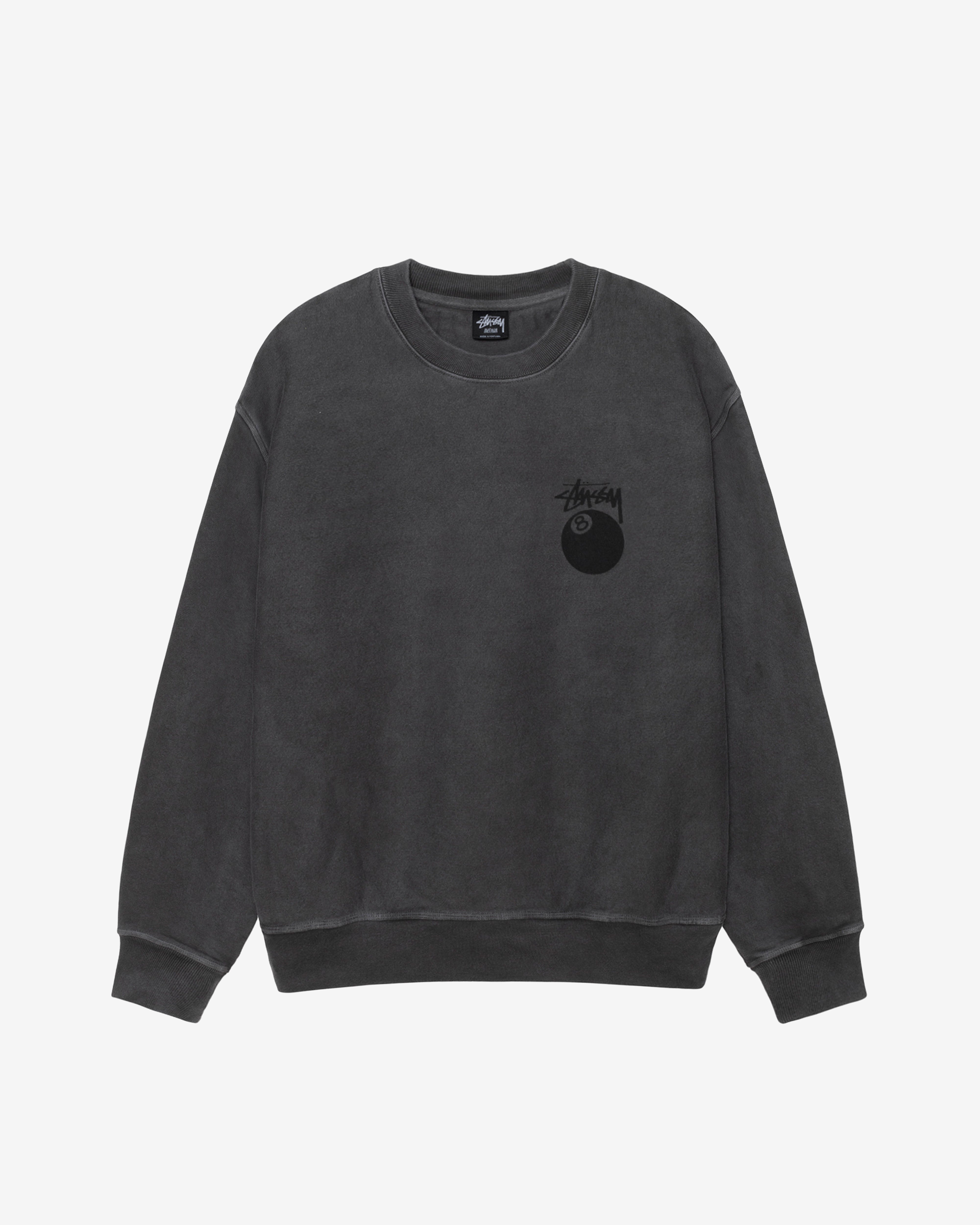 Stüssy - Men's 8 Ball Pig. Dyed Crew - (Black)