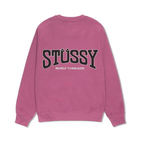 Stüssy - Men's Burly Threads Crew - (Berry)