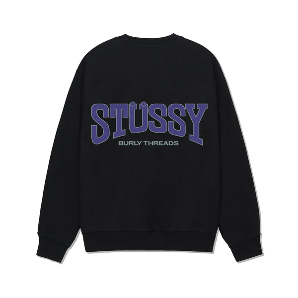 Stüssy - Men's Burly Threads Crew - (Black)