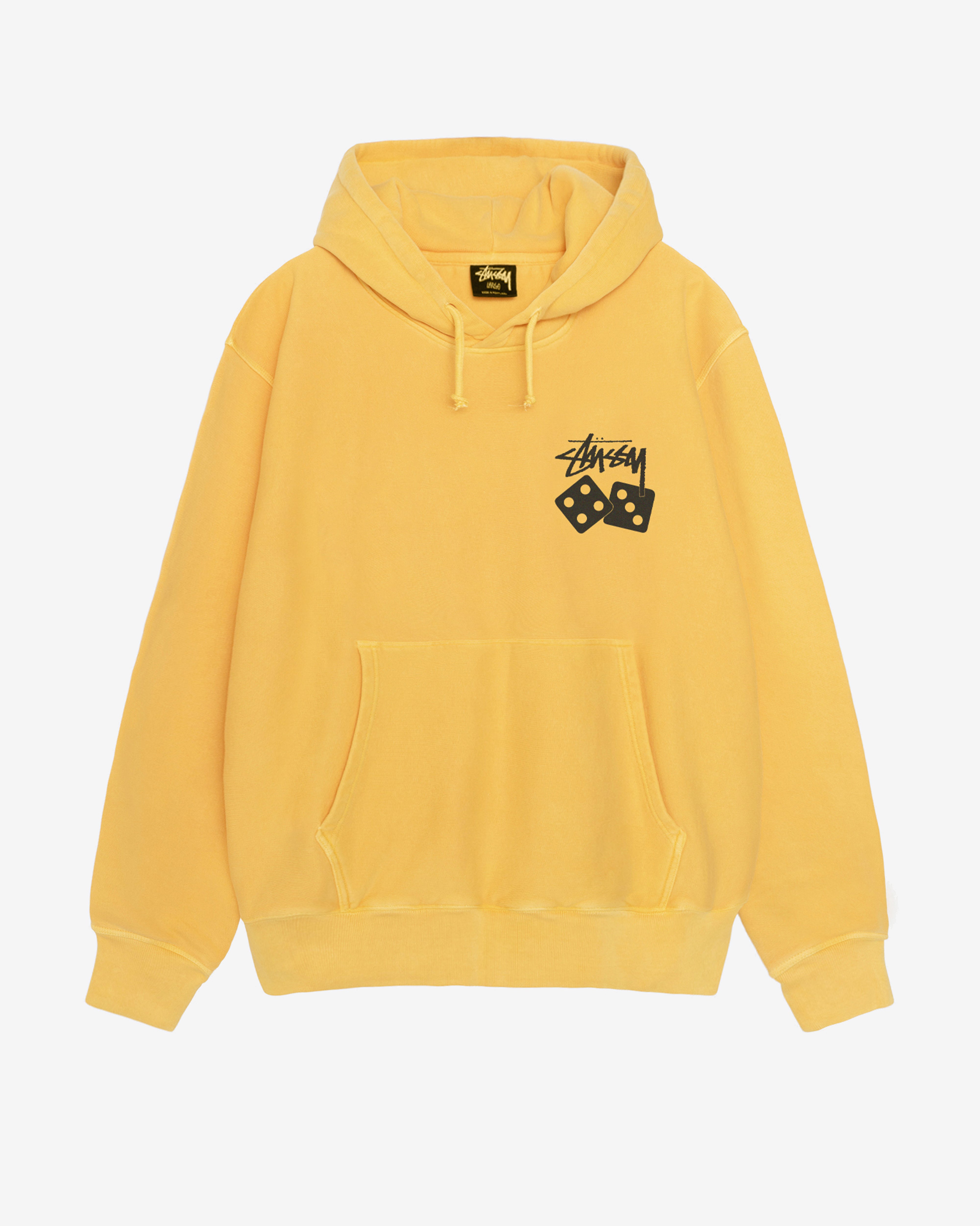 Stüssy : Men's Dice Pig. Dyed Hoodie (Yellow) | DSMNY E-SHOP