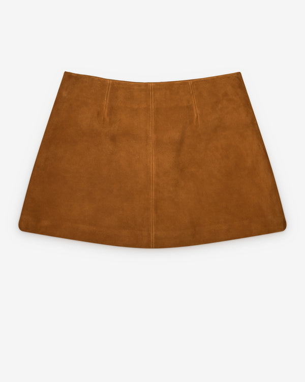 Marc Jacobs - Women's Suede Box Pleat Mini Skirt - (Copper)