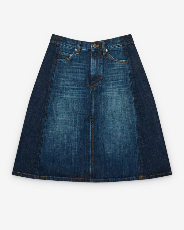 Marc Jacobs - Women's Two Tone Shadow Denim Skirt - (Dark Slub)