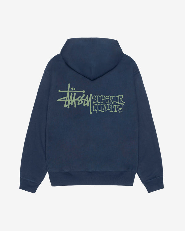 Stüssy - Men's Superior Quality Zip Hoodie - (Navy)