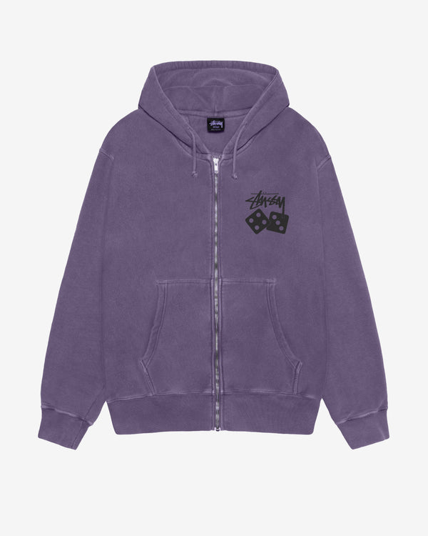 Stüssy - Men's Dice Pig. Dyed Zip Hoodie -  (Grape)