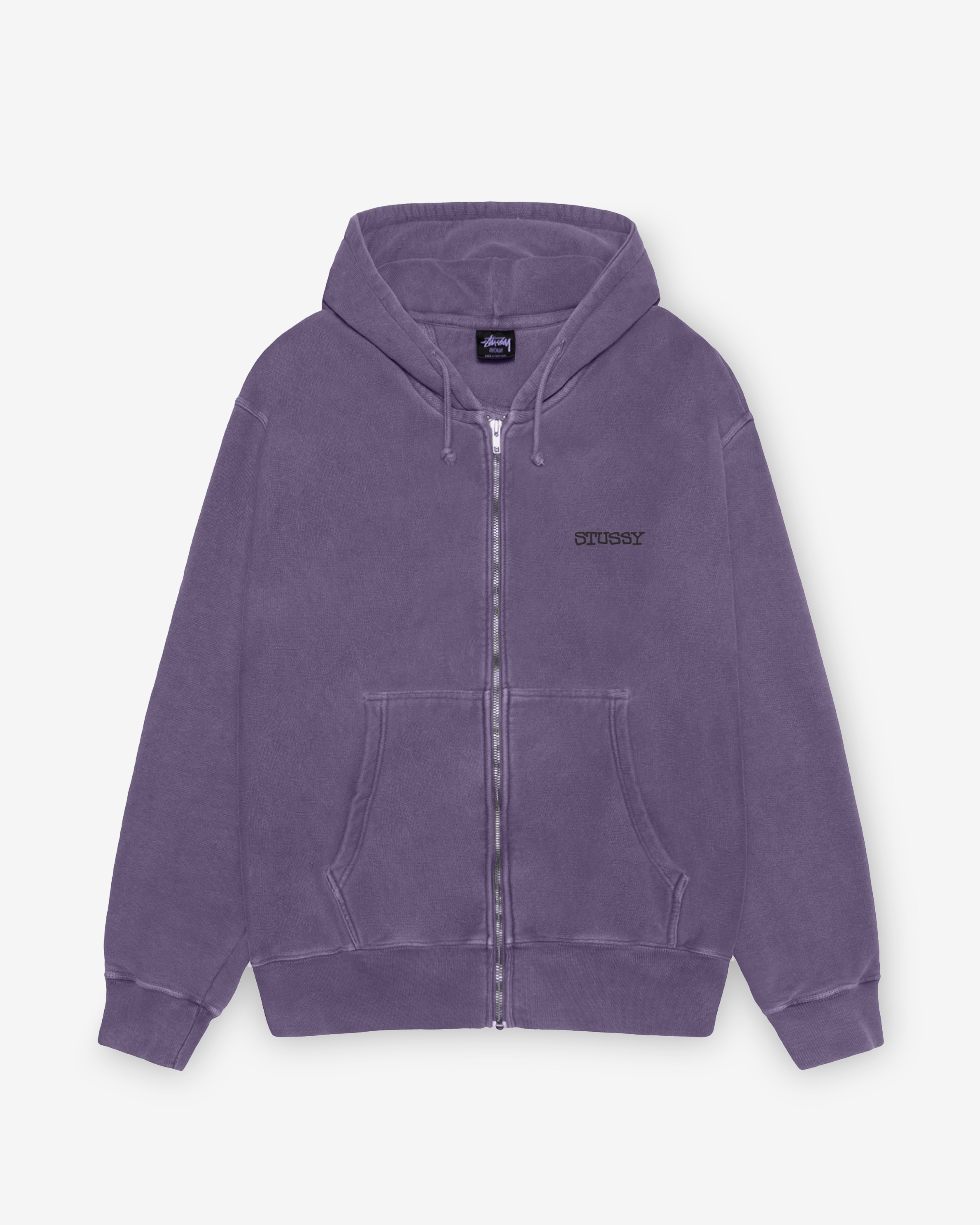 Stüssy: Men's Modern Age Pig. Dyed Zip Hoodie (Grape