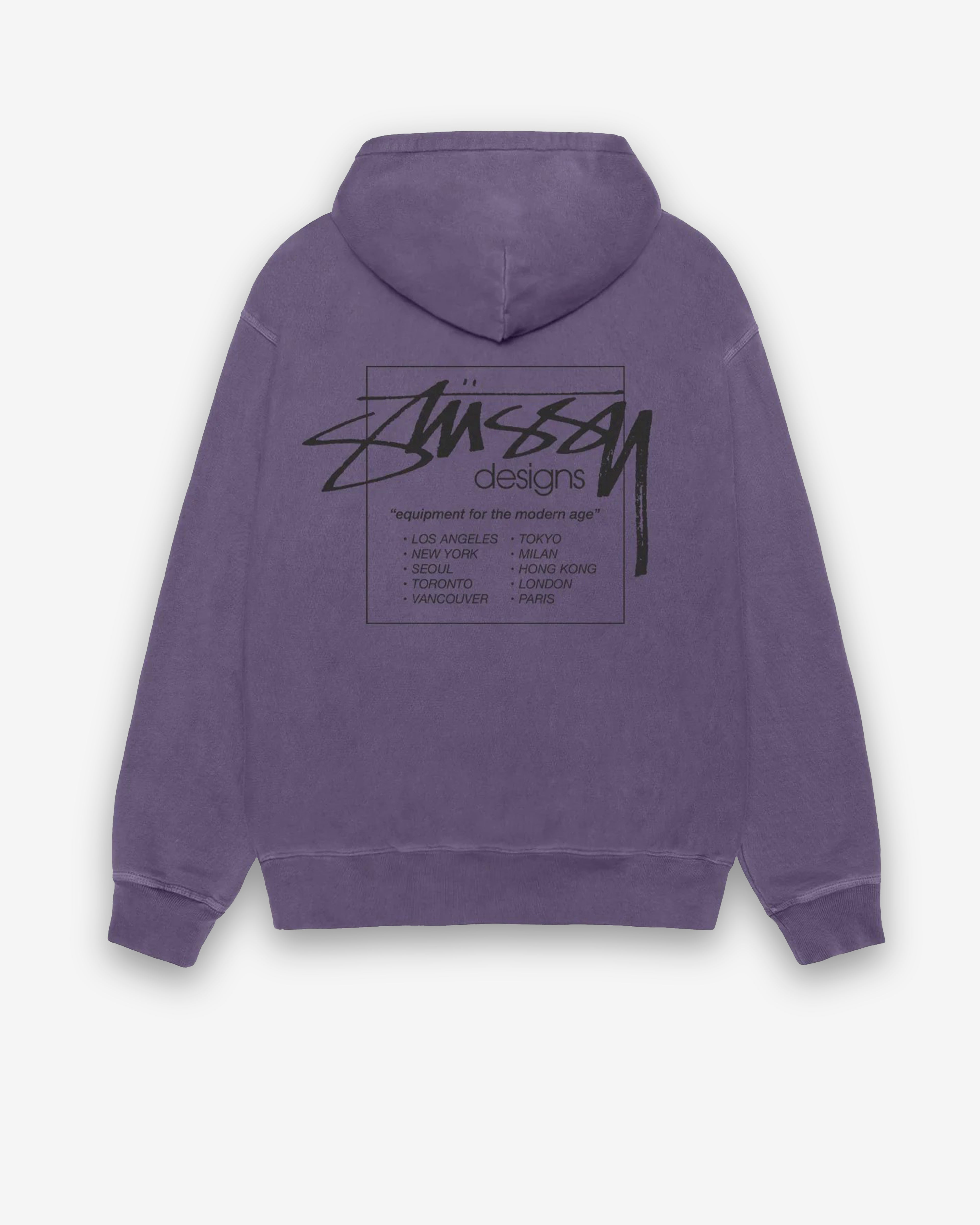 Stüssy: Men's Modern Age Pig. Dyed Zip Hoodie (Grape