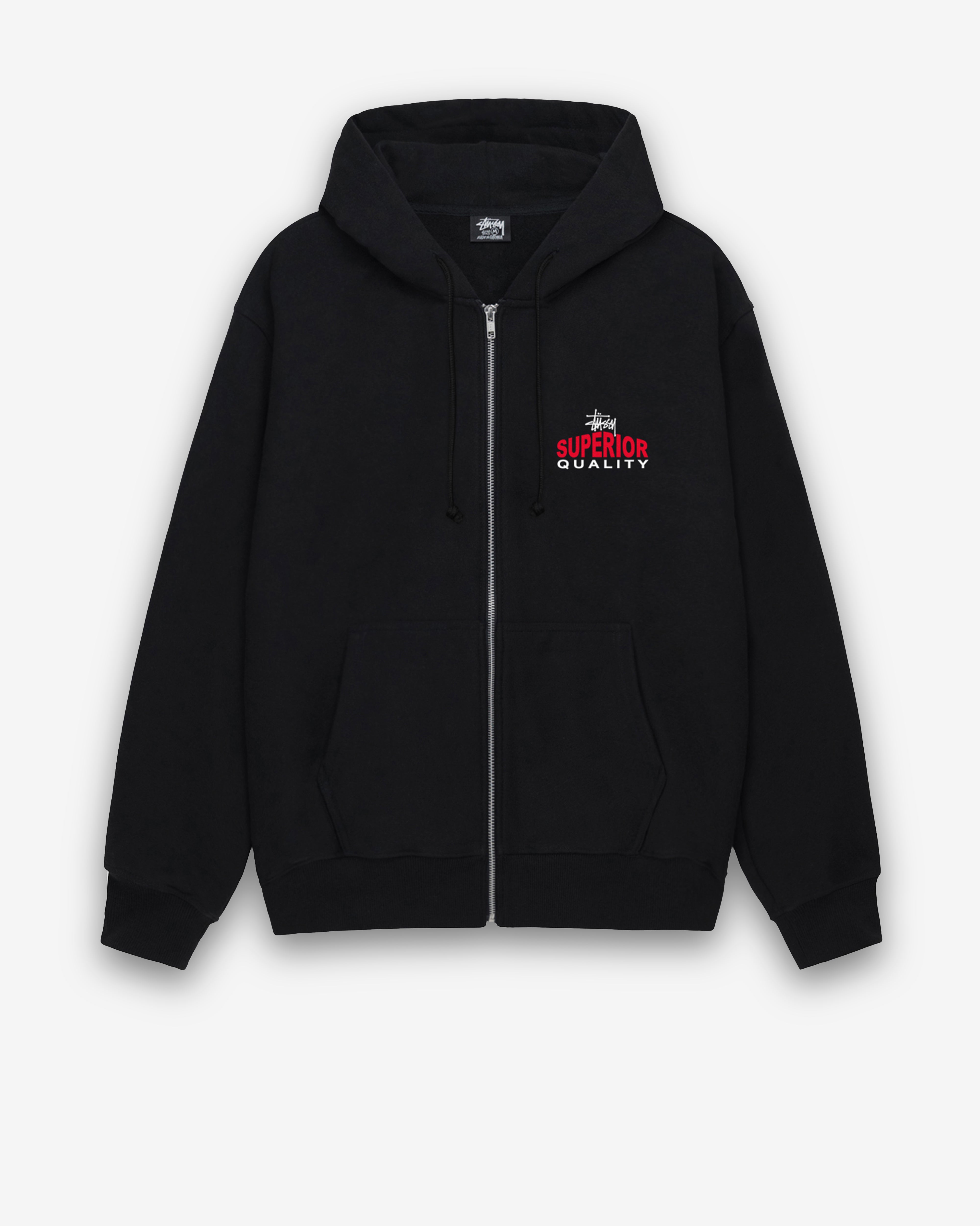 Stüssy: Men's Superior Quality Zip Hoodie (Black) | DSMNY E-SHOP Stüssy: Men's Superior Quality Zip Hoodie (Black) | DSMNY E-SHOP
