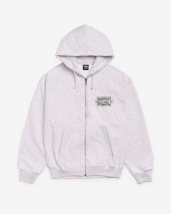 Stüssy - Men's Champion Oval Zip Hoodie - (Ash Heather)