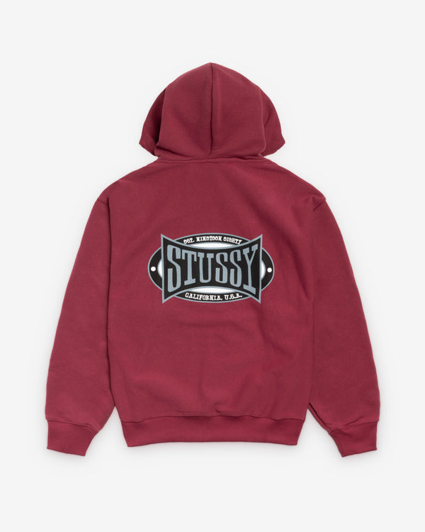 Stüssy - Men's Champion Oval Zip Hoodie - (Wine)
