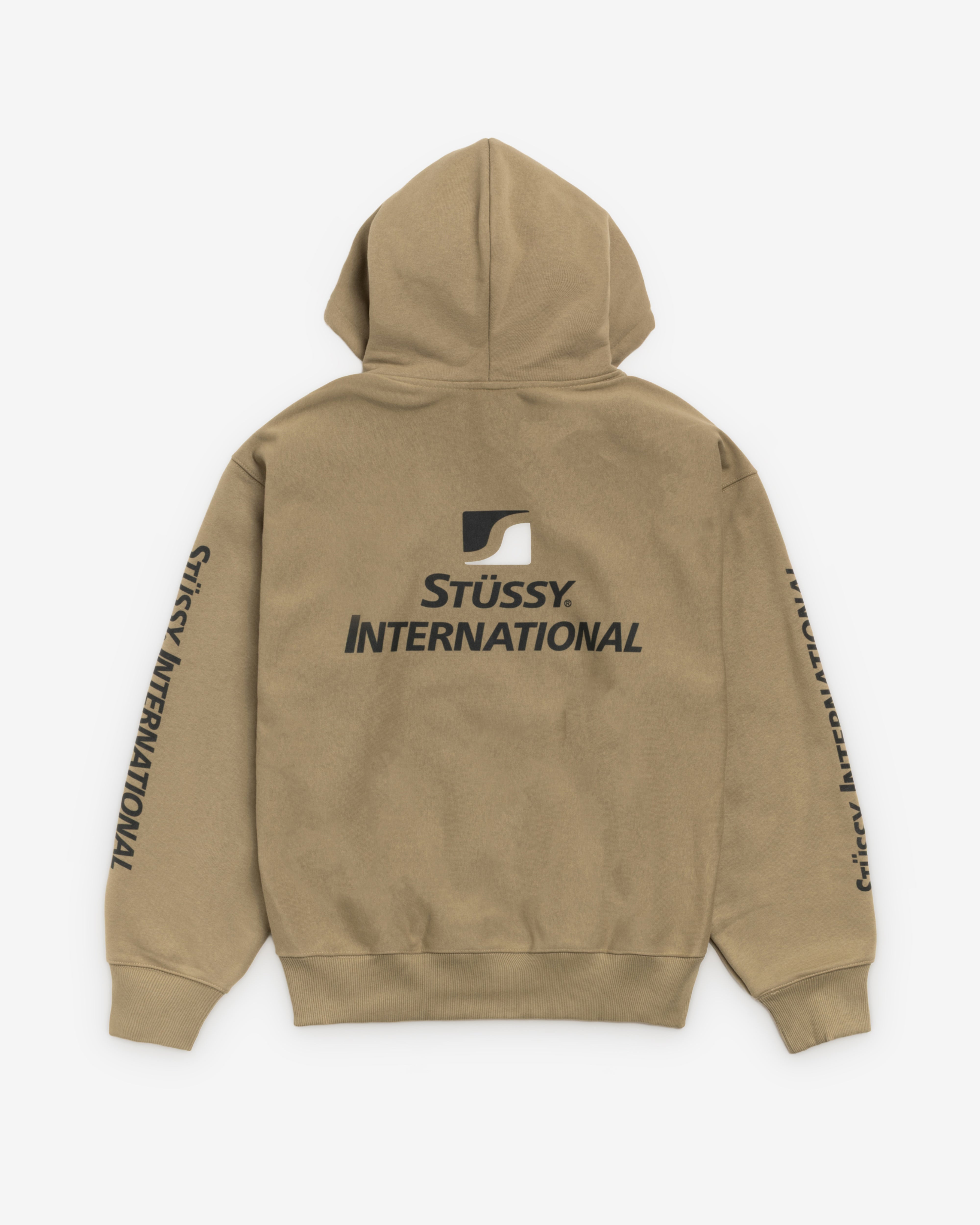 Stüssy: Men's Stüssy International Zip Hoodie (Army) | DSMNY E-SHOP