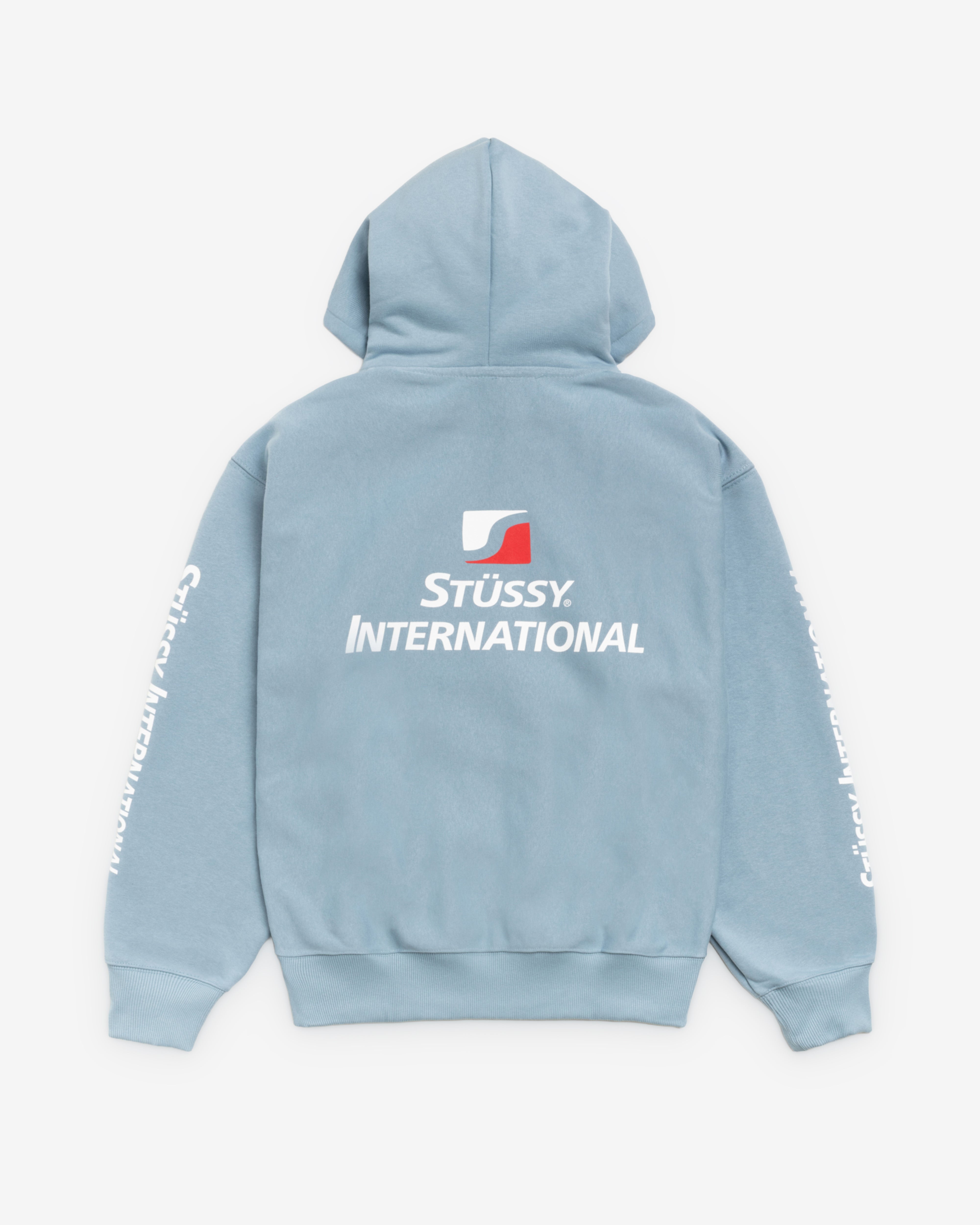 Stüssy: Men's Stüssy International Zip Hoodie (Slate) | DSMNY E-SHOP