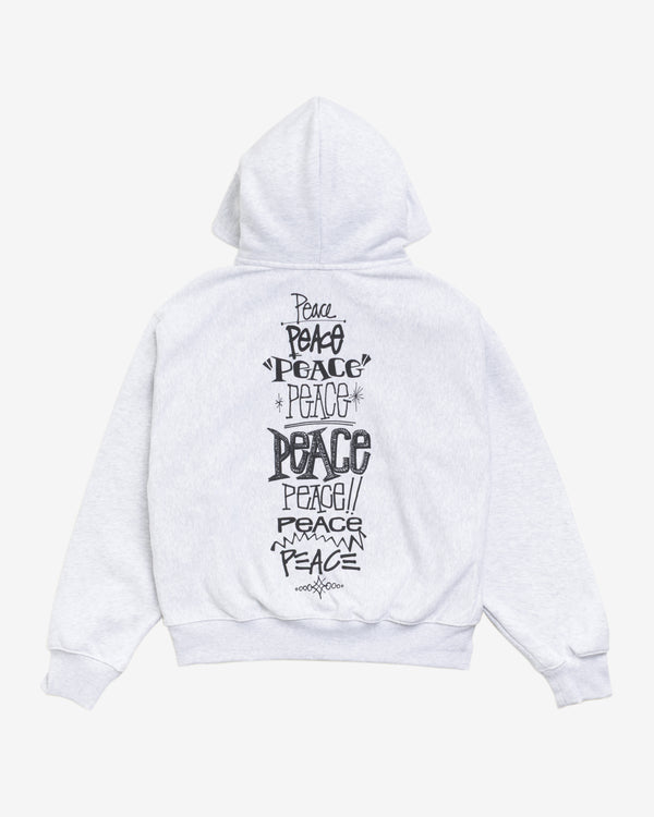 Stüssy - Men's Peace Increased Zip Hoodie - (Ash Heather)