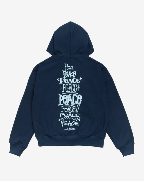 Stüssy - Men's Peace Increased Zip Hoodie - (Navy)