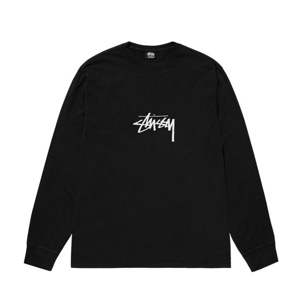 Stüssy - Men's Small Stock Pig. Dyed Ls Tee - (Black)