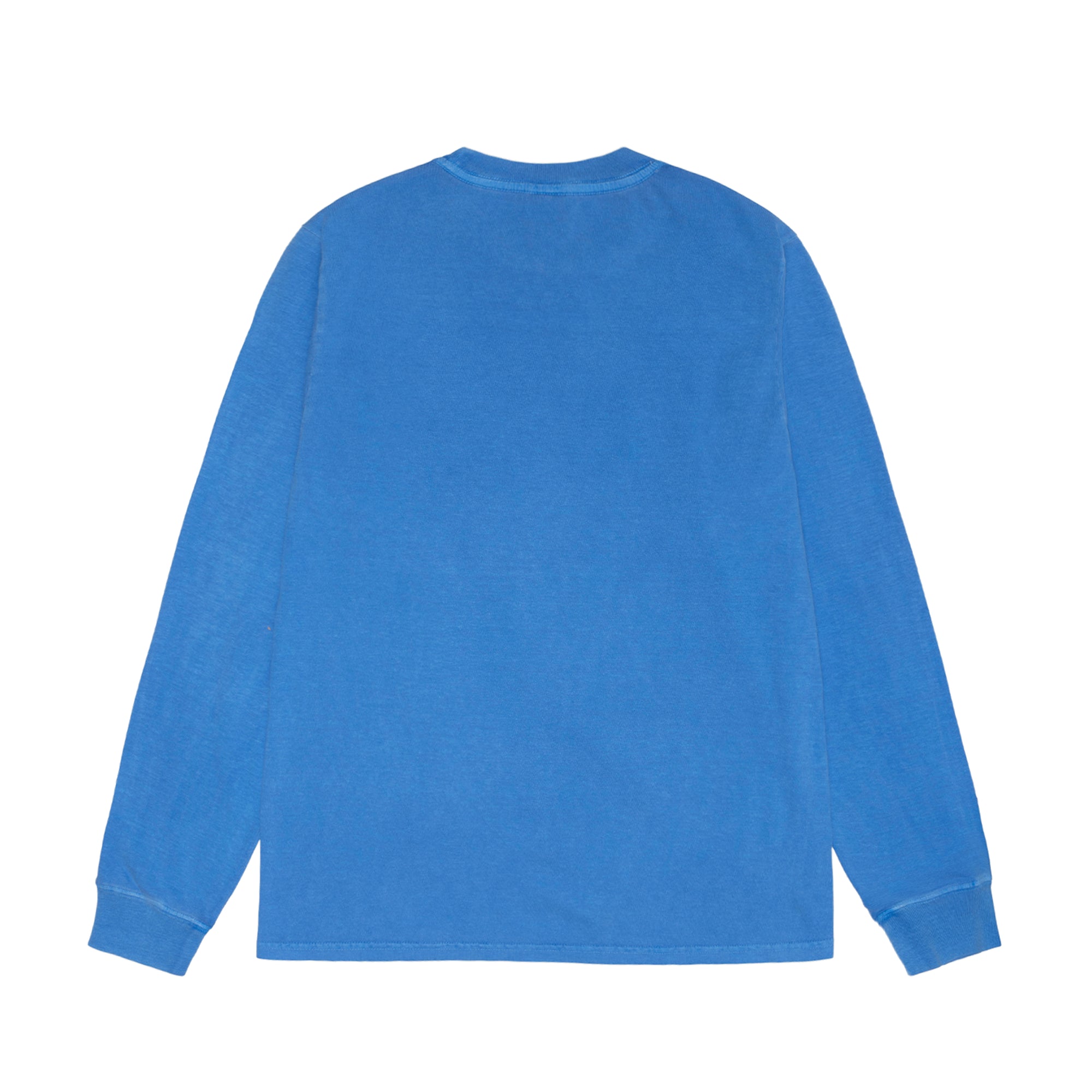 Stüssy: Men's Small Stock Pig. Dyed Ls Tee (Blue) | DSMNY E-SHOP