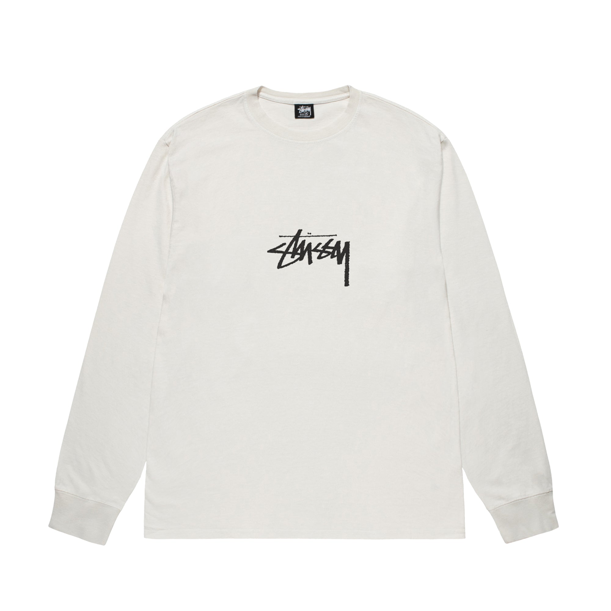 Stüssy - Men's Small Stock Pig. Dyed Ls Tee - (Natural) view 1