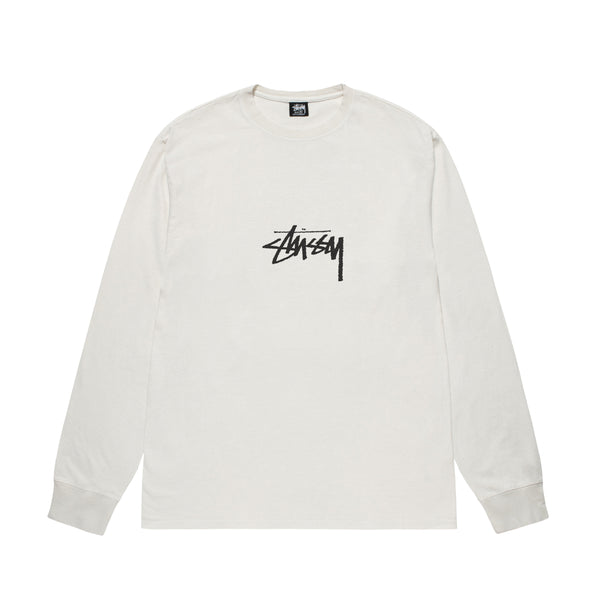 Stüssy - Men's Small Stock Pig. Dyed Ls Tee - (Natural)