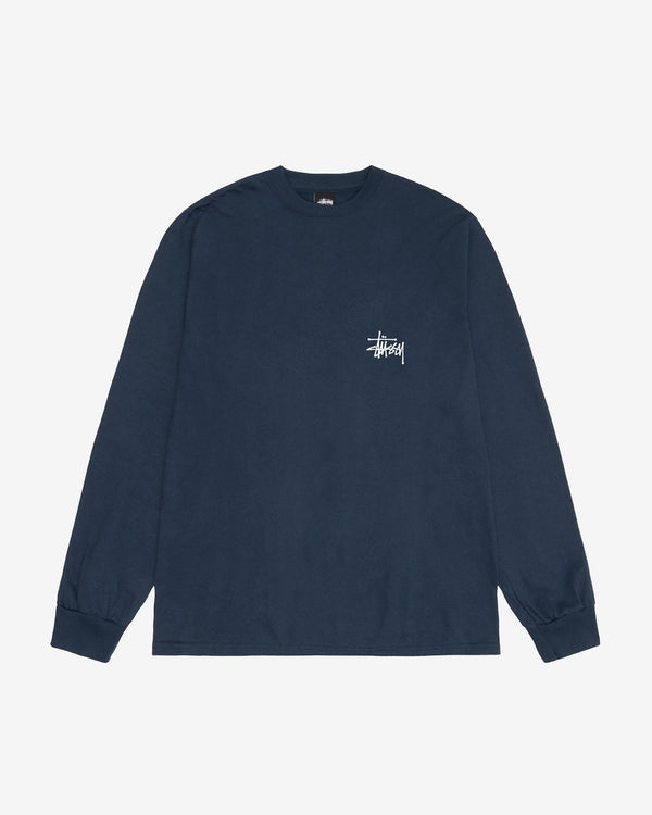 Stüssy - Men's Basic Stüssy Long Sleeve T-Shirt - (Navy)
