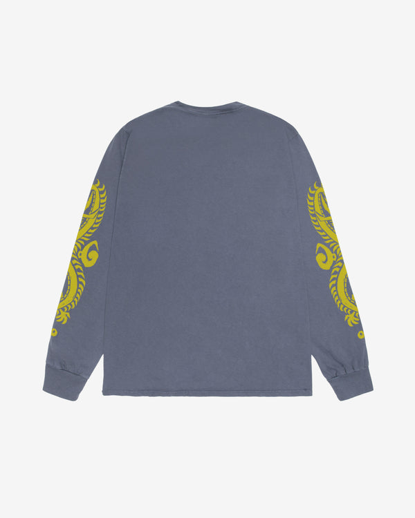 Stussy - Men's Dragons Pig. Dyed Ls Tee - (Indigo)