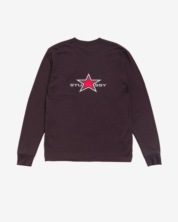Stüssy - Men's Stussy Star LS Tee - (Chocolate)