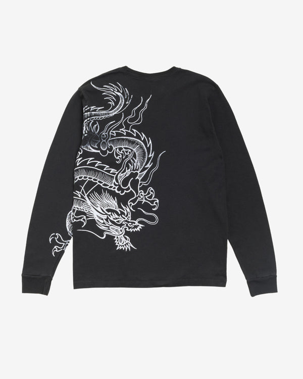Stüssy - Dragon Pigment Dyed Long Sleeve Tee - (Faded Black)