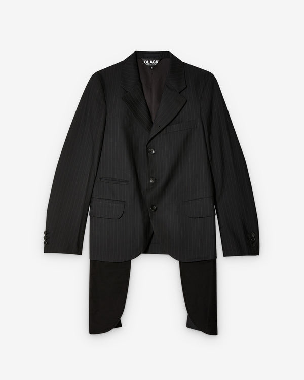 Black Comme des Garçons - Wool Pinstripe Pocket Bag Jacket - (Black/White)