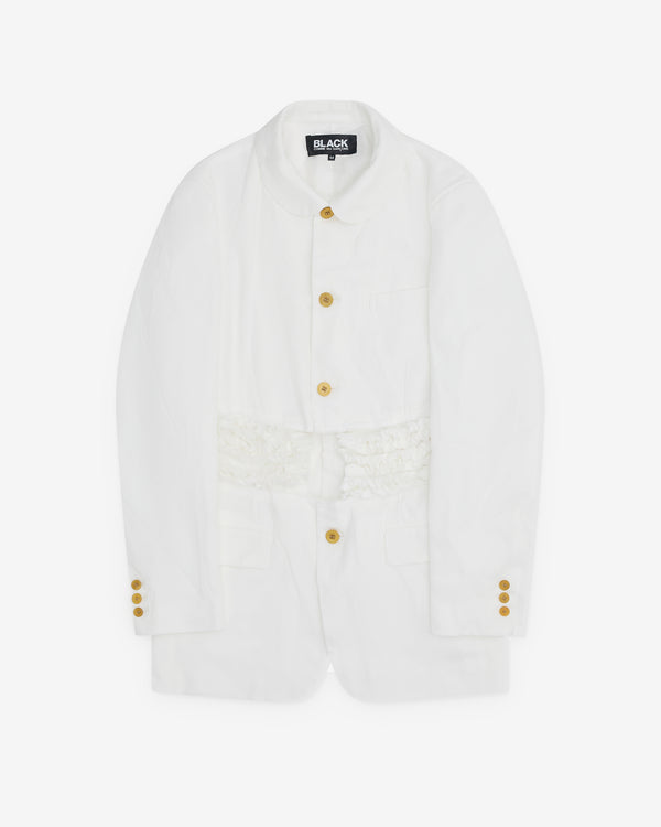 Black Comme des Garçons - Frill Panel Jacket - (White)