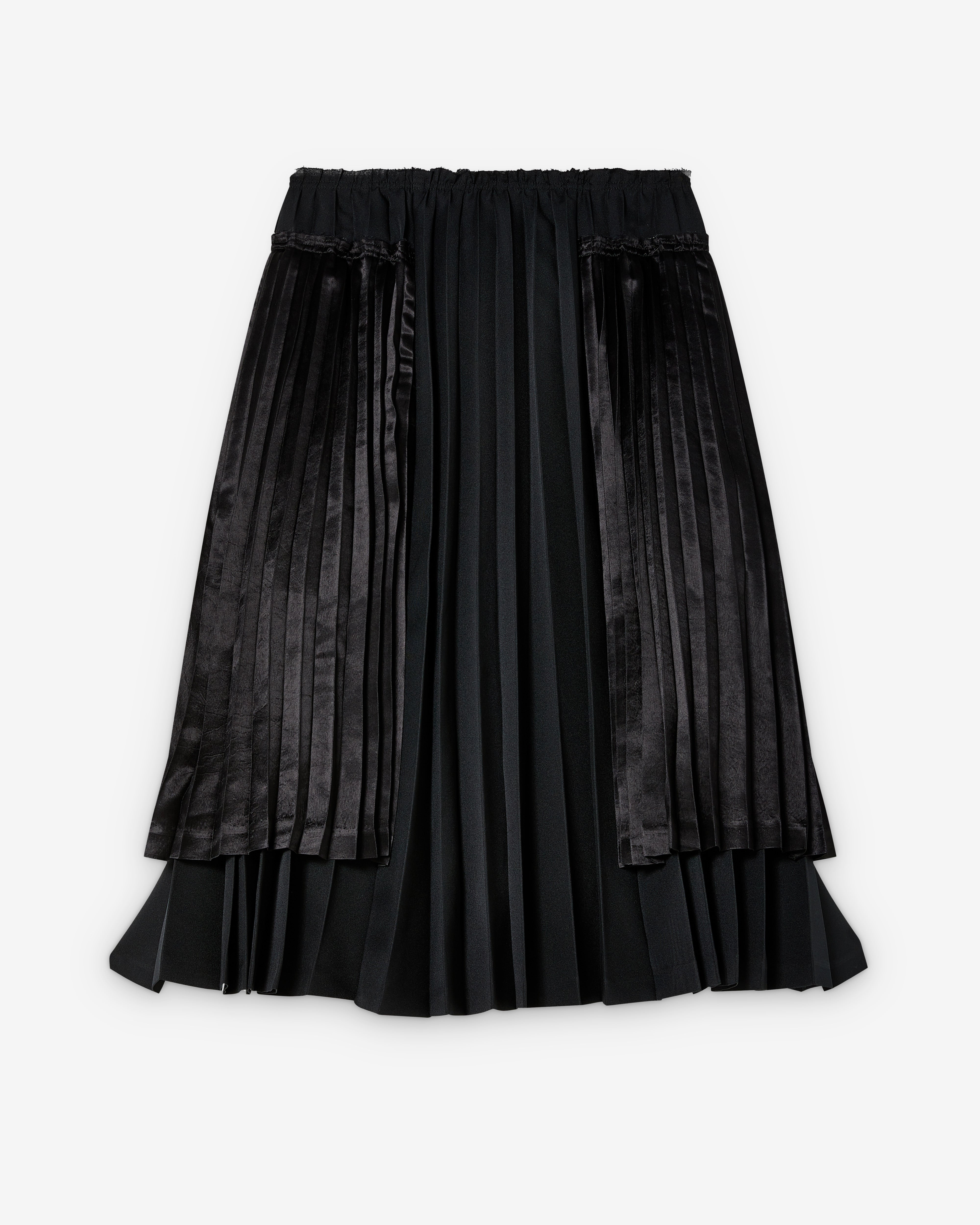 Black Comme des Garçons: Pleated Multi-Length Skirt (Black