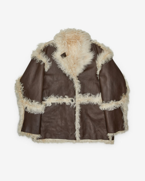 Litkovska - Women's Reversible Shearling Coat - (Ivory/Brown)