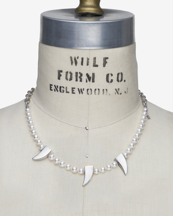 Comme des Garçons - Mikimoto Fang Necklace - (Silver)