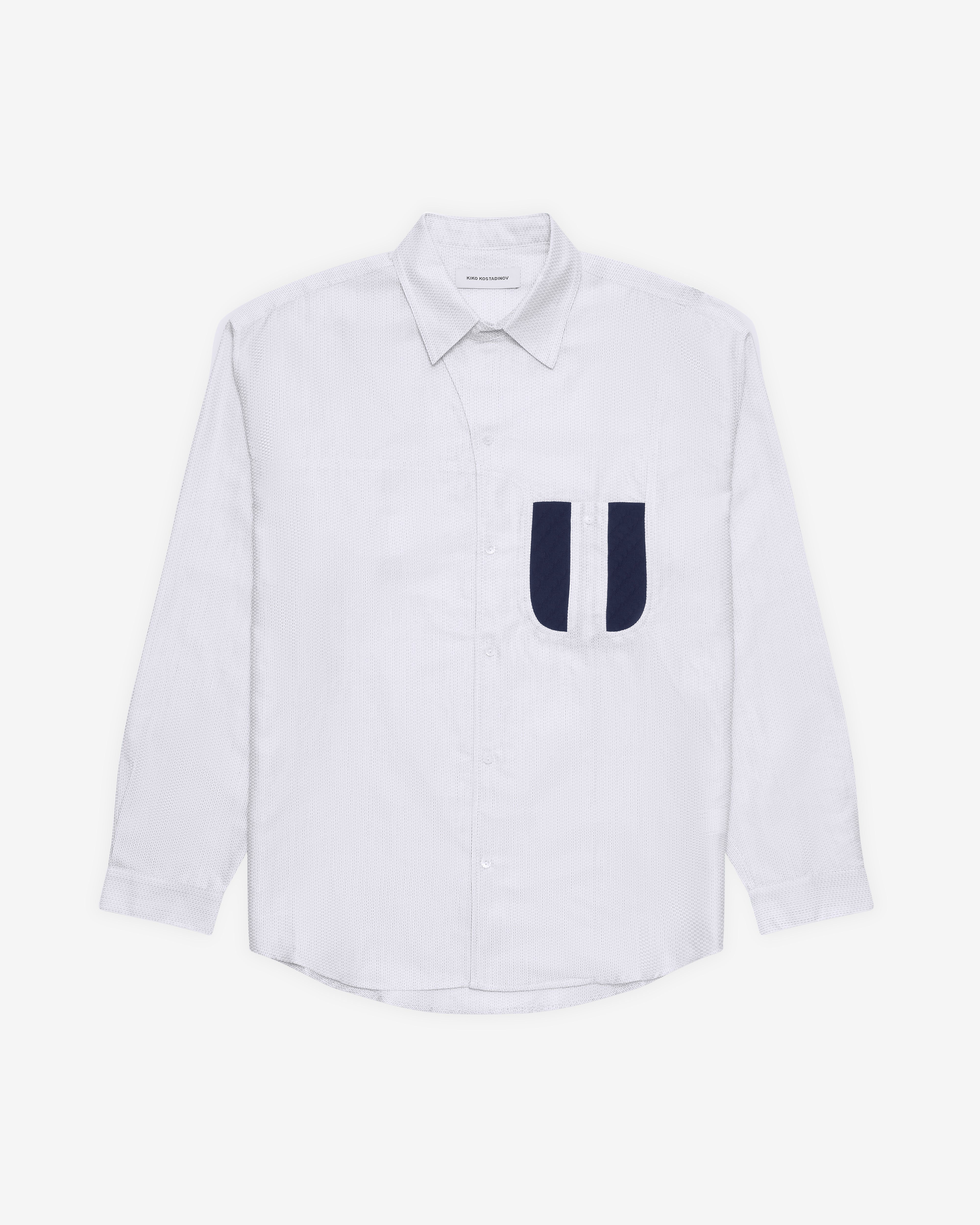 ウェア KIKO KOSTADINOV Panelled T-shirt Kiko Kostadinov: Men's Veca Panelled Shirt (White/Navy) | DSMNY E-SHOP