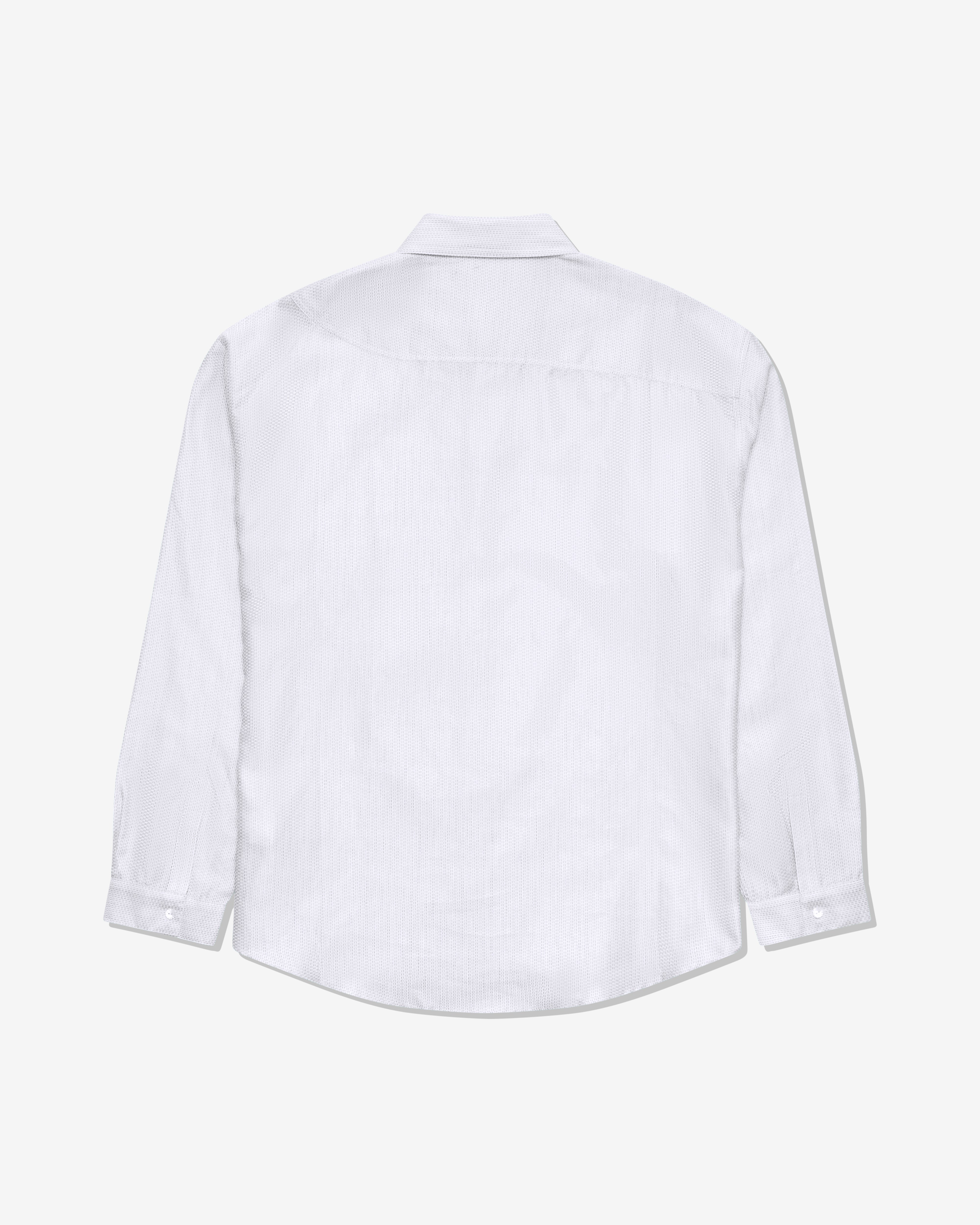 Kiko Kostadinov: Men's Veca Panelled Shirt (White/Navy) | DSMNY E-SHOP