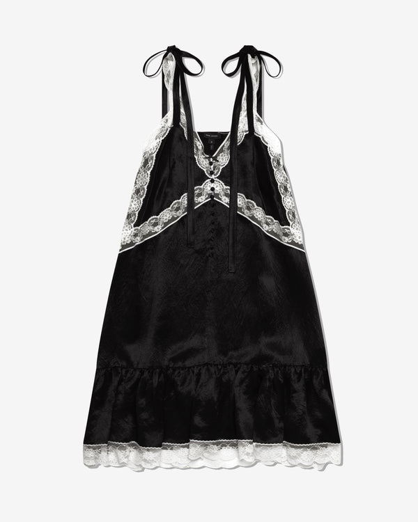Marc Jacobs - Women's Satin Lace Slip Midi Dress - (Black)