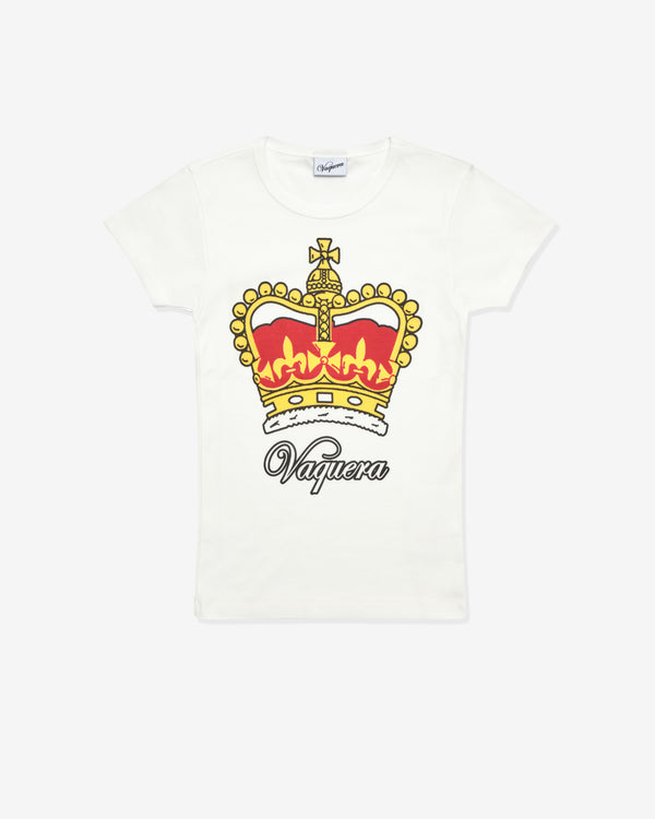 Vaquera - Women's Crown Baby Tee - (White)