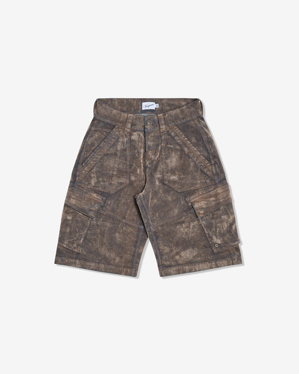 Vaquera - Women's Flocked Denim Cargo Shorts - (Brown)