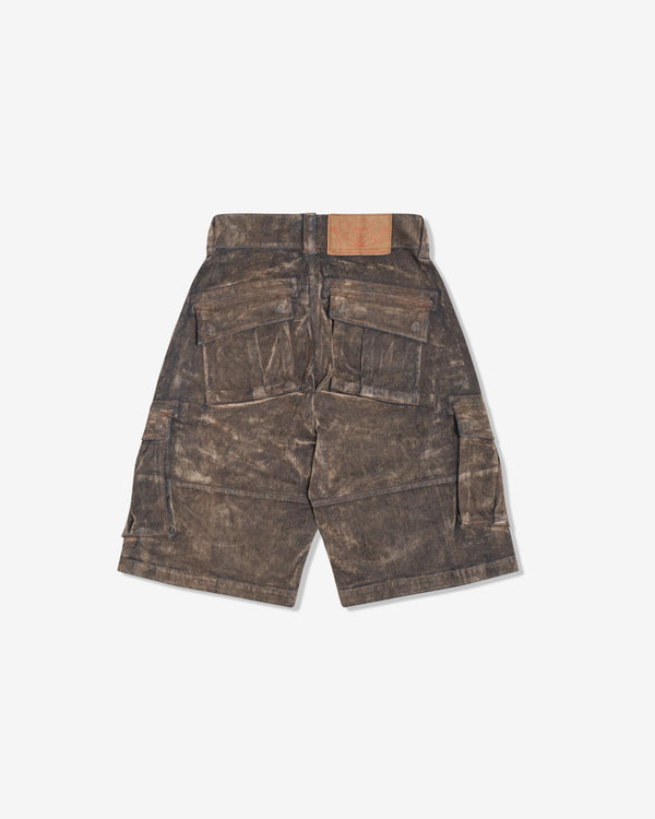 Vaquera - Women's Flocked Denim Cargo Shorts - (Brown)