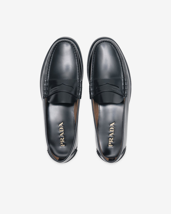 Prada - Men's Brushed Leather Loafers - (Black)