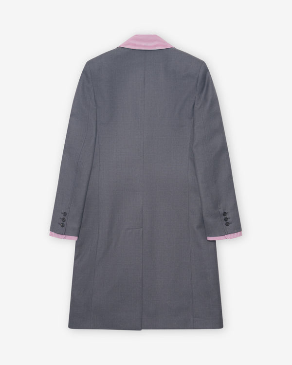 Miu Miu - Women's Single-Breasted Gabardine Coat - (Anthracite)