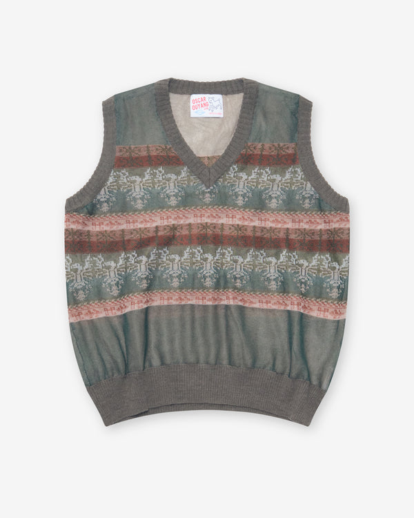 Oscar Ouyang - Men's Jacquard Gilet - (Green)