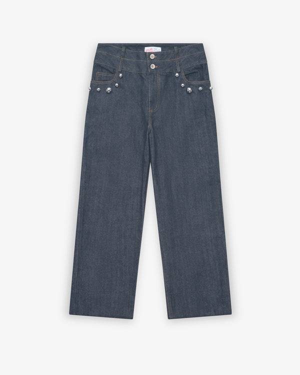 Oscar Ouyang - Men's Studded Ankle Jeans - (Blue)