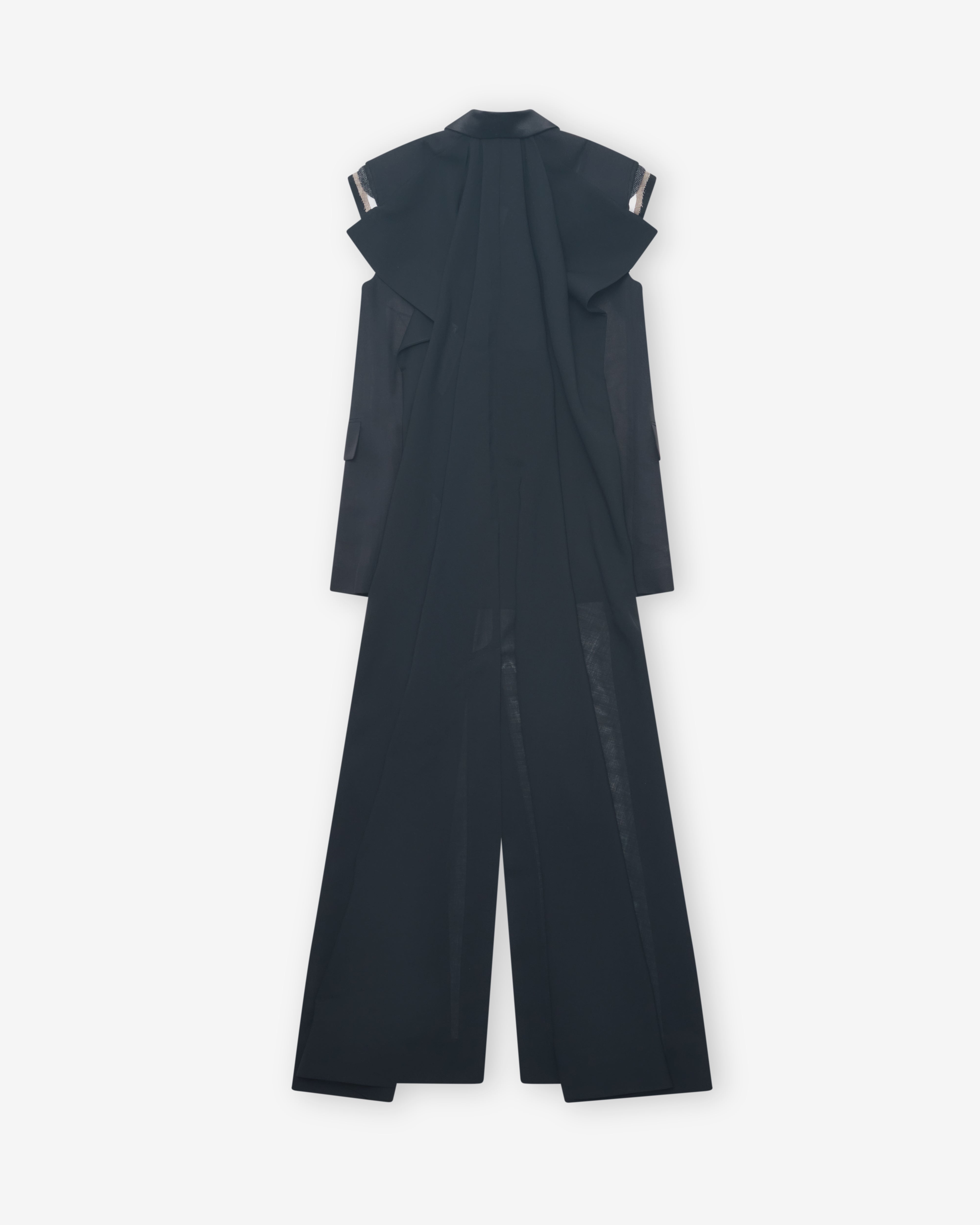 Sacai: Women's Wool Organza Vest (Black) | DSMNY E-SHOP